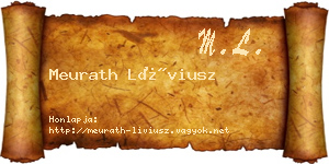 Meurath Líviusz névjegykártya